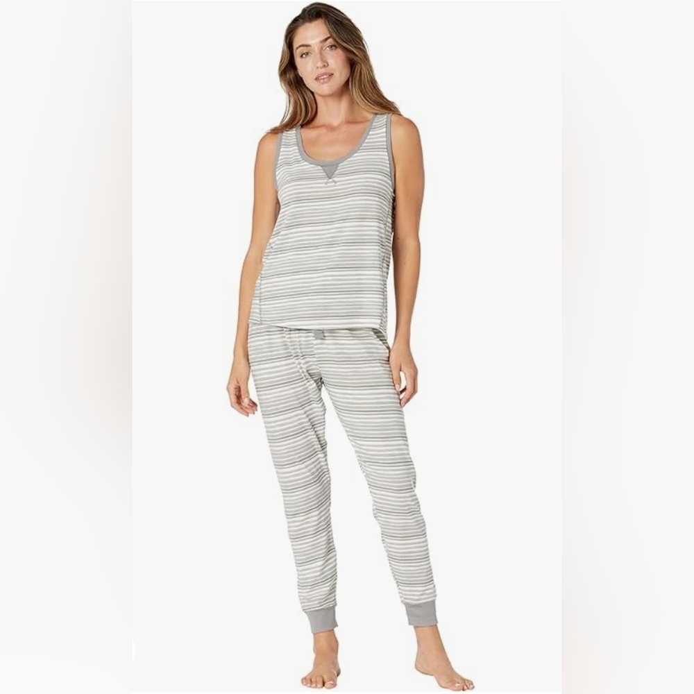Splendid Striped Tank and Joggers PJ Set, Gray/white, Small, NWT